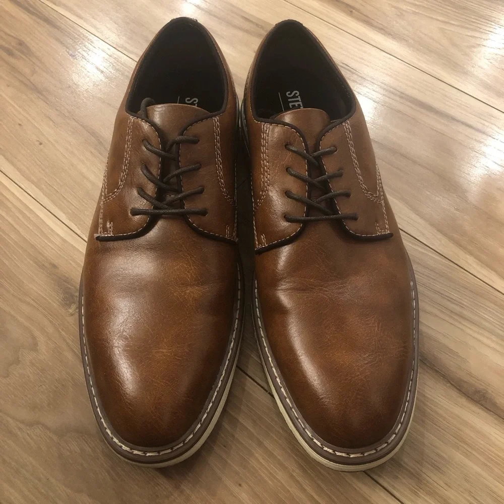 Steve Madden “P-Jansen” Men’s Office Oxford Dress Shoe, Brown, US Size 9